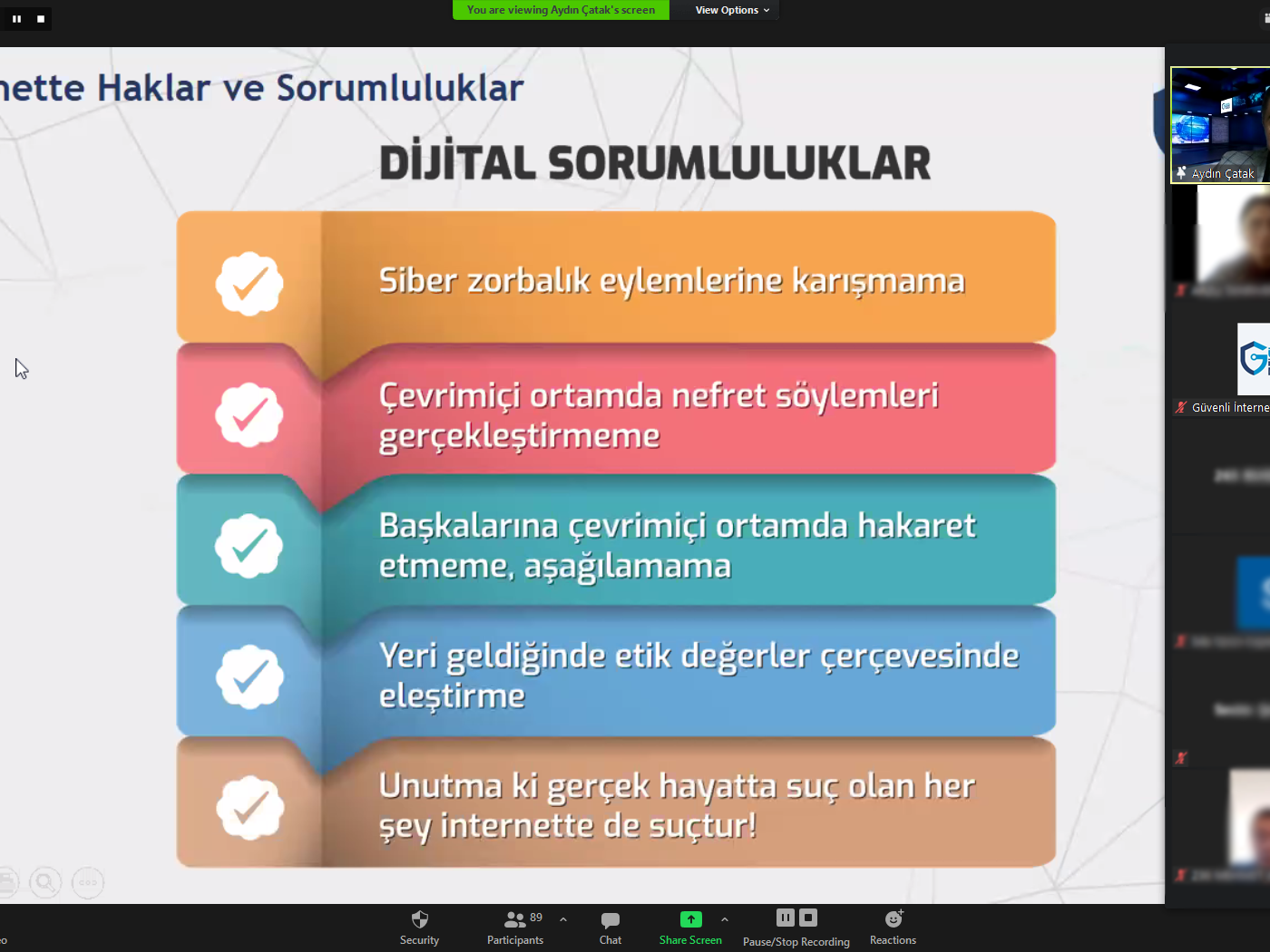 Ankara Etimesgut Şehit Oğuzhan Yaşar Anadolu Lisesi Öğrencilerine Yönelik Online Eğitim