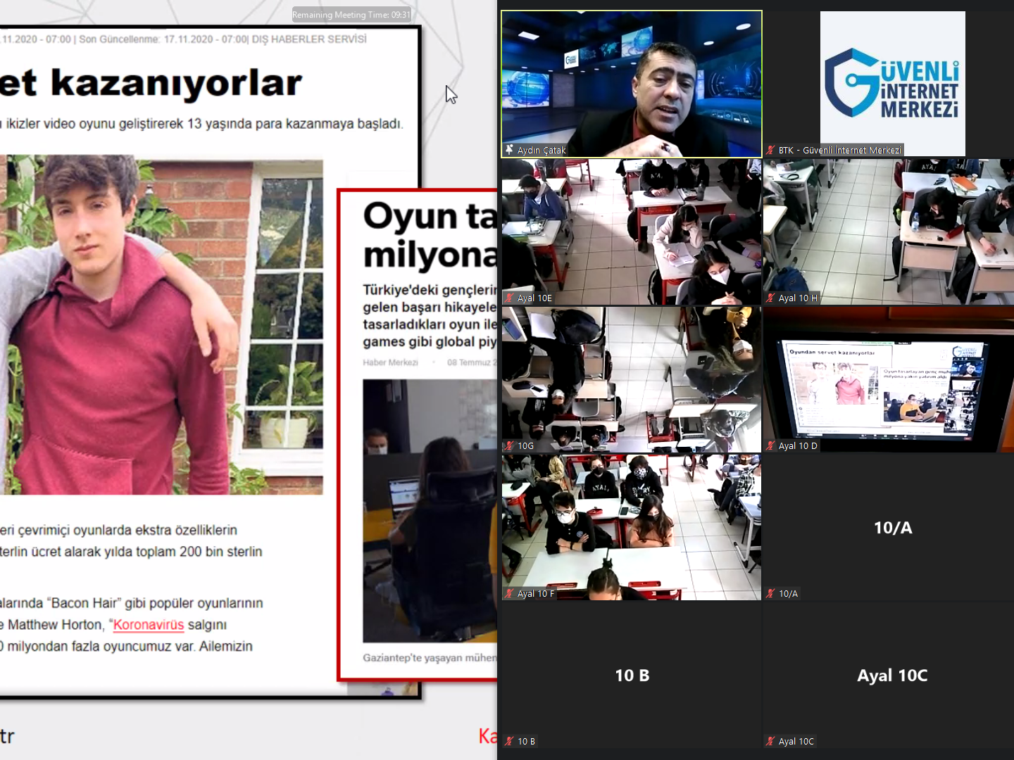 Ankara Çankaya Ayrancı Anadolu Lisesi Öğrencilerine Yönelik Online Eğitimi