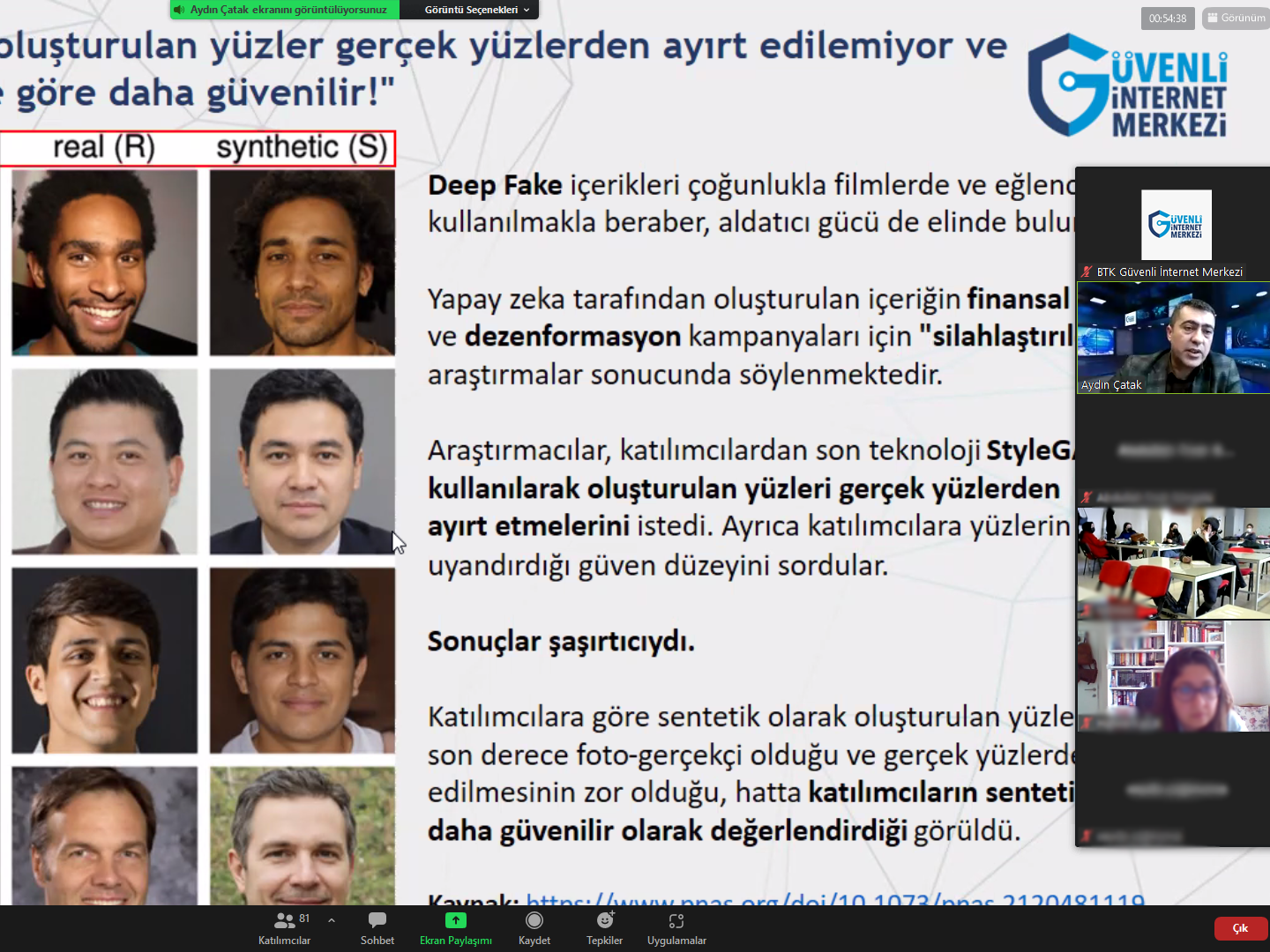 Eskişehir Osmangazi Üniversitesi Güzel Sanatlar Bölümü Öğrencilerine Yönelik Bilinçli ve Güvenli İnternet Kullanımı Semineri